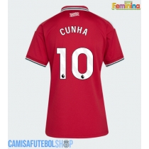 Camisa de time de futebol Manchester United Matheus Cunha #10 Replicas 1º Equipamento Feminina 2026-27 Manga Curta